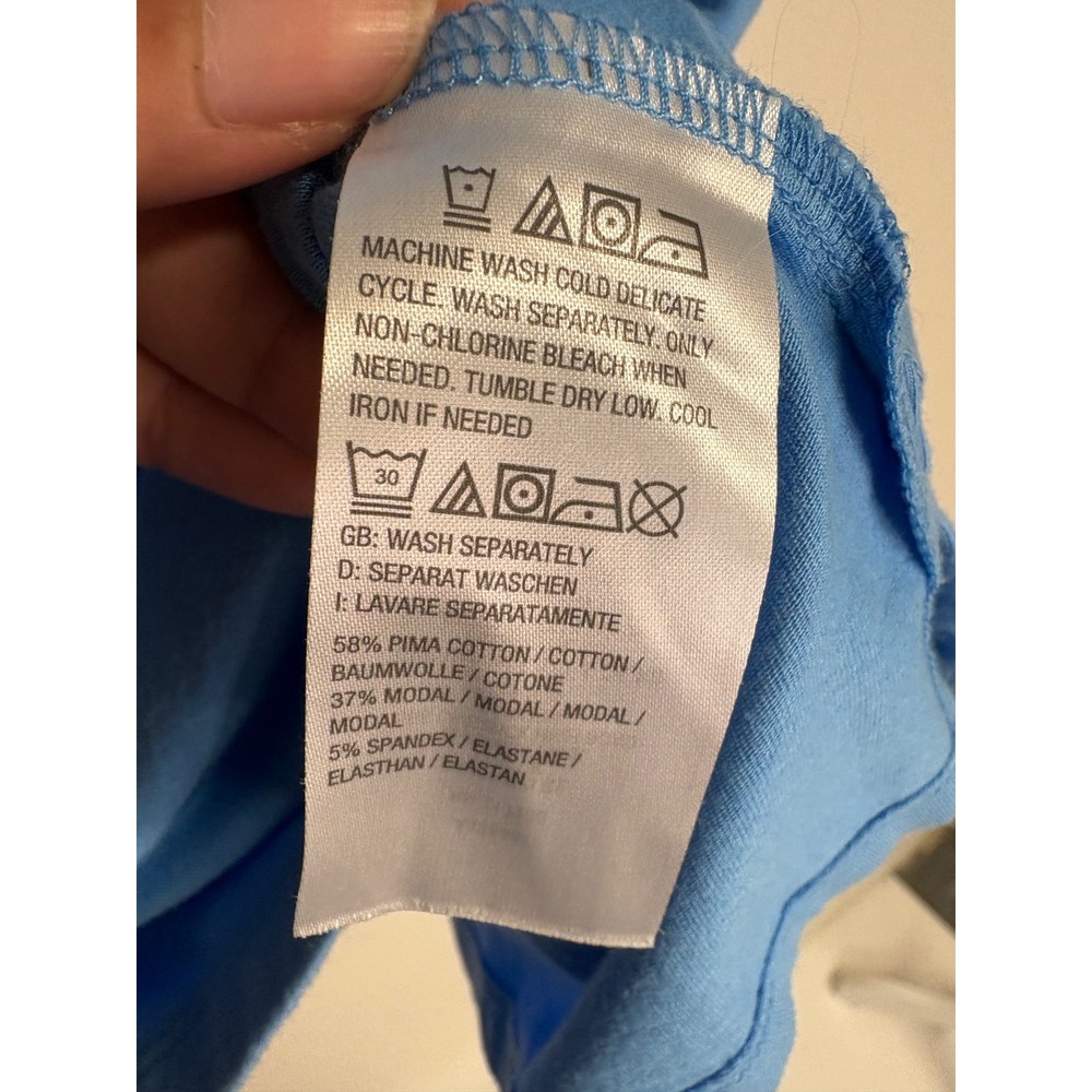 Belle by Kim Gravel Light blue V-Neck Short-sleeved t-shirt Women's Size XL - Picture 4 of 5